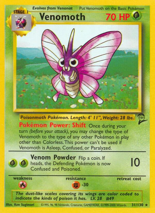 Pokemon Venomoth #31 Base Set 2