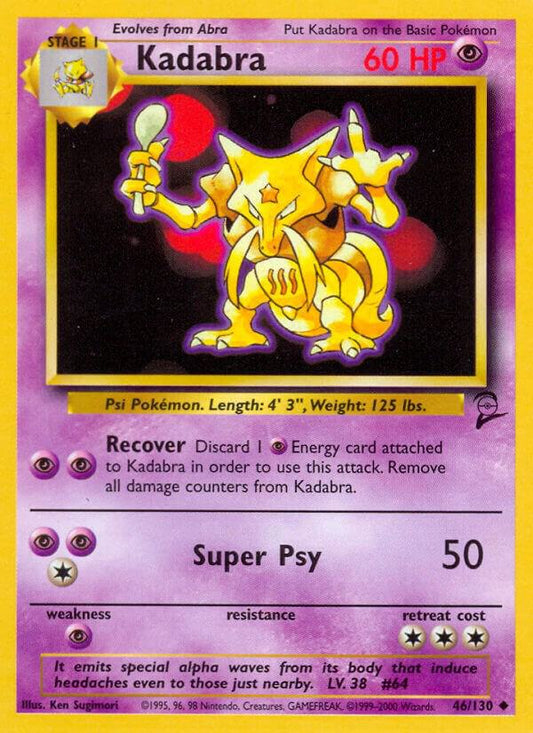 Pokemon Kadabra #46 Base Set 2