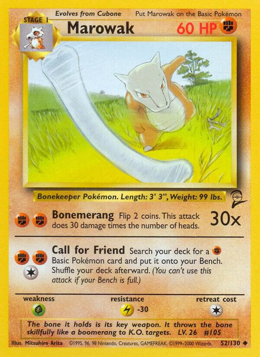 Pokemon Marowak #52 Base Set 2
