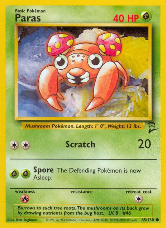 Pokemon Paras #85 Base Set 2