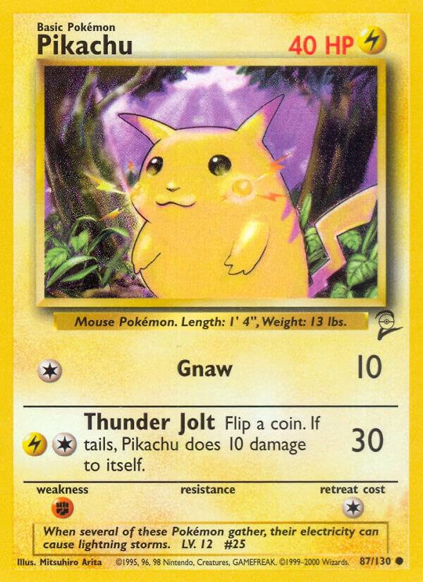 Pokemon Pikachu #87 Base Set 2