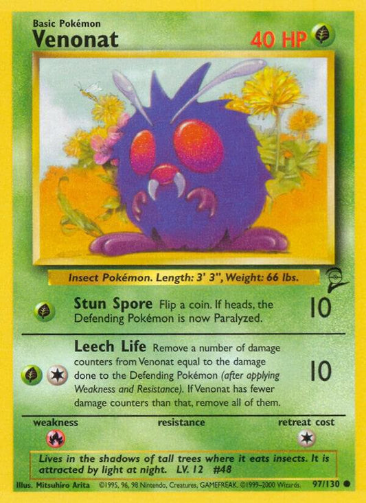 Pokemon Venonat #97 Base Set 2
