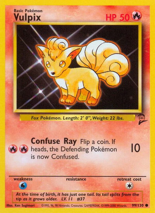 Pokemon Vulpix #99 Base Set 2