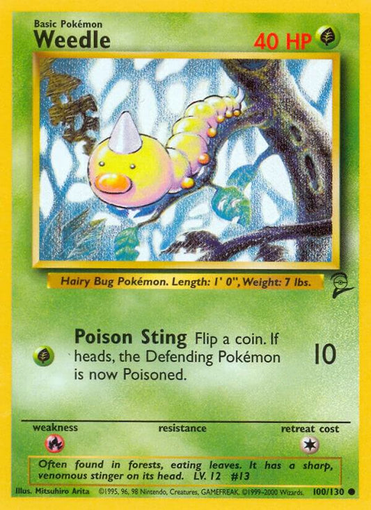 Pokemon Weedle #100 Base Set 2