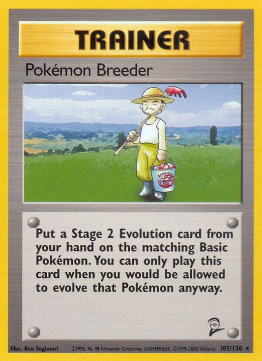 Pokemon Breeder #105 Base Set 2