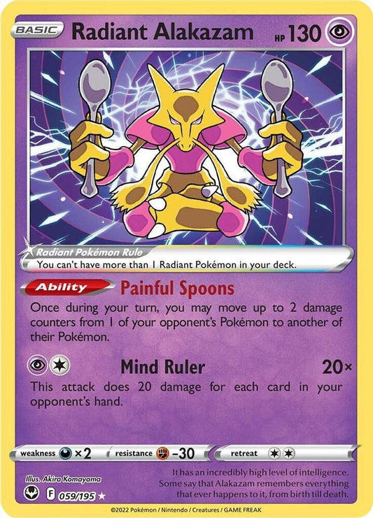 Pokemon Radiant Alakazam 59/195 Silver Tempest