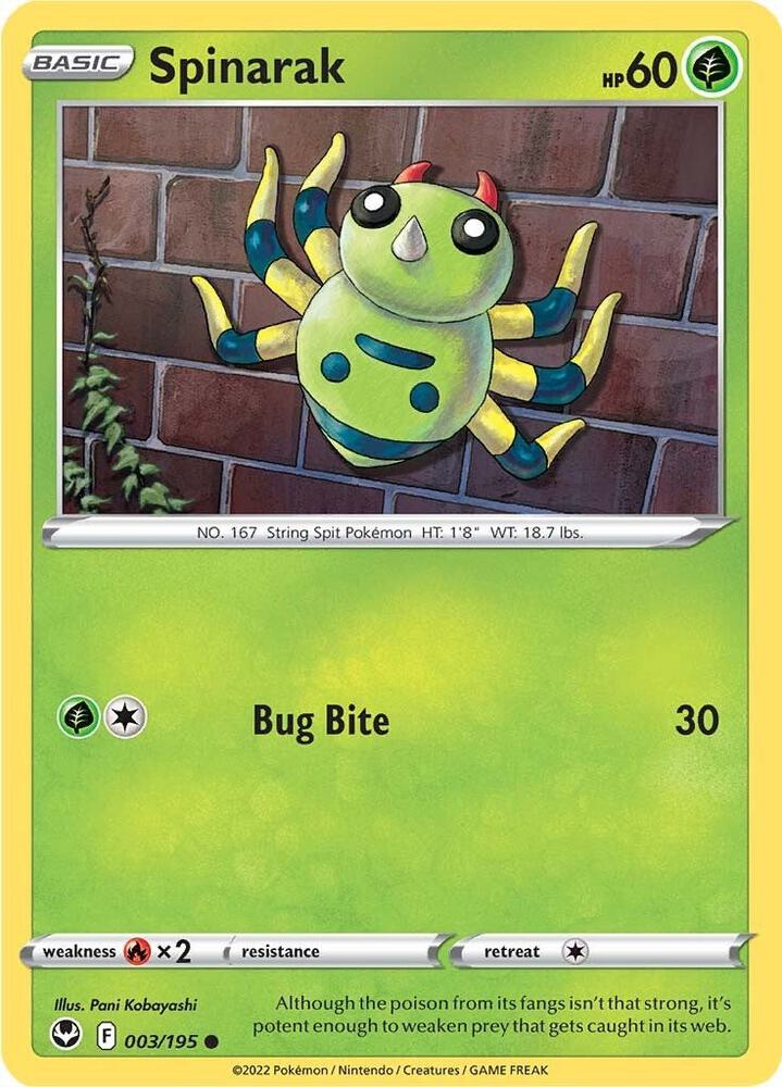 Pokemon Spinarak 3/195 Silver Tempest