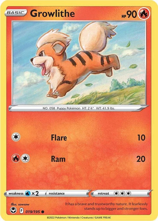 Pokemon Growlithe 19/195 Silver Tempest