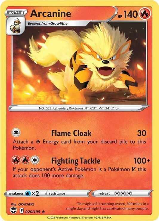 Pokemon Arcanine 20/195 Silver Tempest