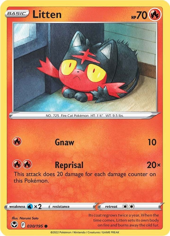 Pokemon Litten 30/195 Silver Tempest