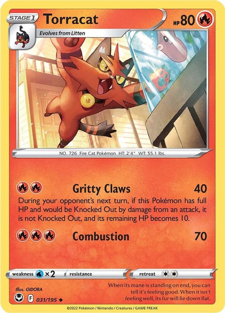 Pokemon Torracat 31/195 Silver Tempest