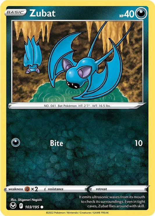 Pokemon Zubat 103/195 Silver Tempest