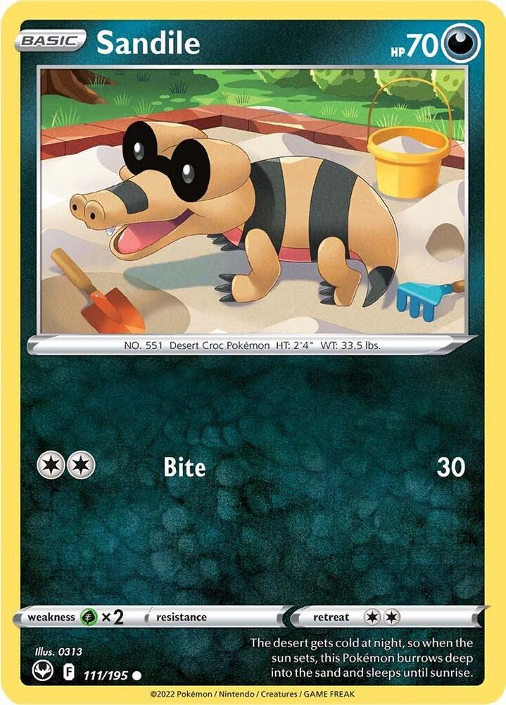 Pokemon Sandile 111/195 Silver Tempest