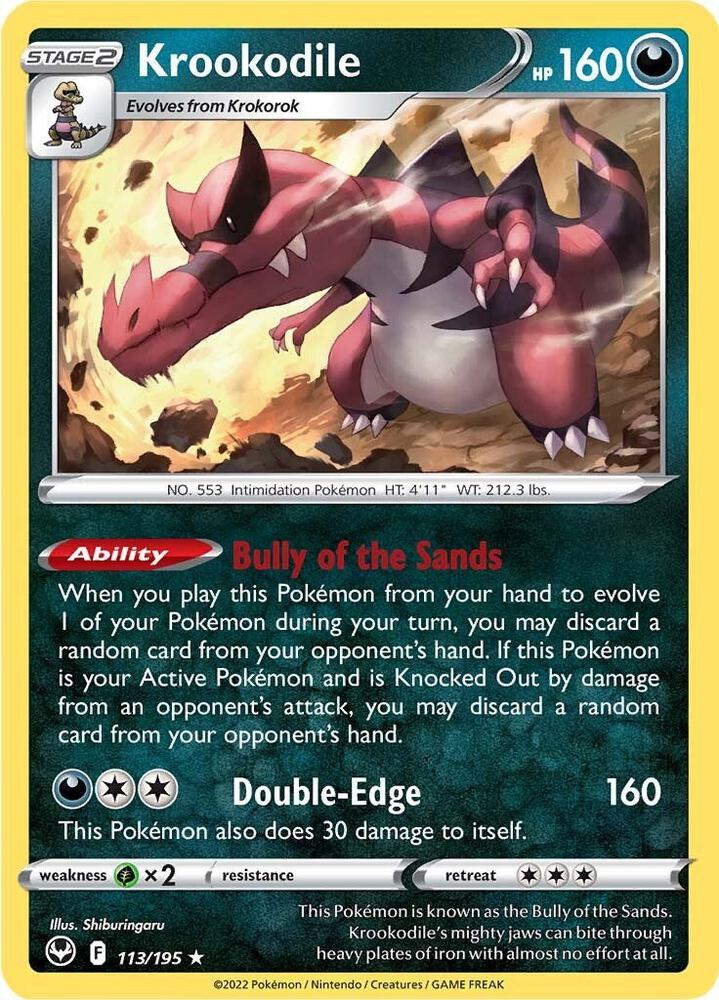Pokemon Krookodile 113/195 Silver Tempest