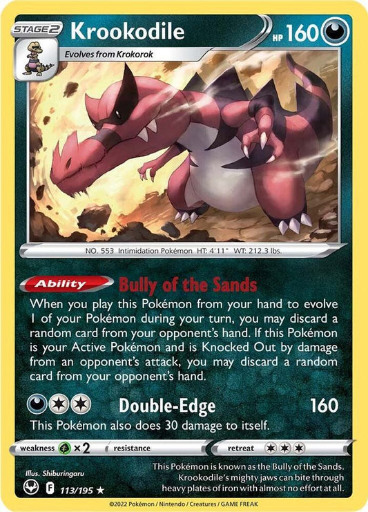 Pokemon Krookodile 113/195 Silver Tempest