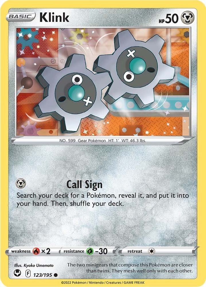Pokemon Klink 123/195 Silver Tempest
