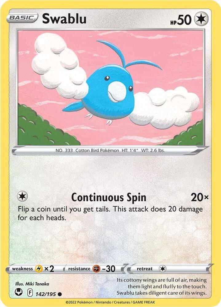 Pokemon Swablu 142/195 Silver Tempest