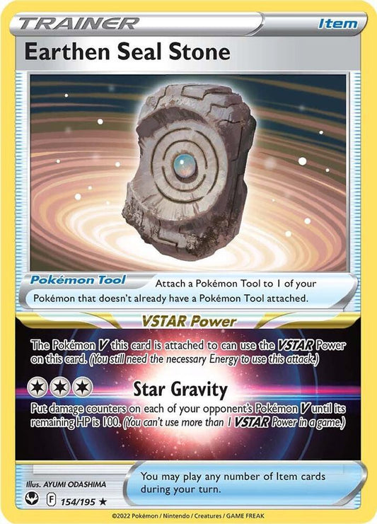 Pokemon Earthen Seal Stone 154/195 Silver Tempest