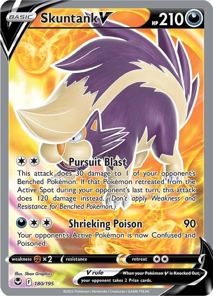Pokemon Skuntank V 180/195 Silver Tempest