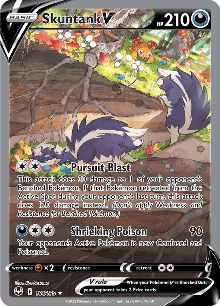 Pokemon Skuntank V 181/195 Silver Tempest