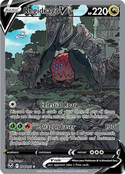 Pokemon Regidrago V 184/195 Silver Tempest