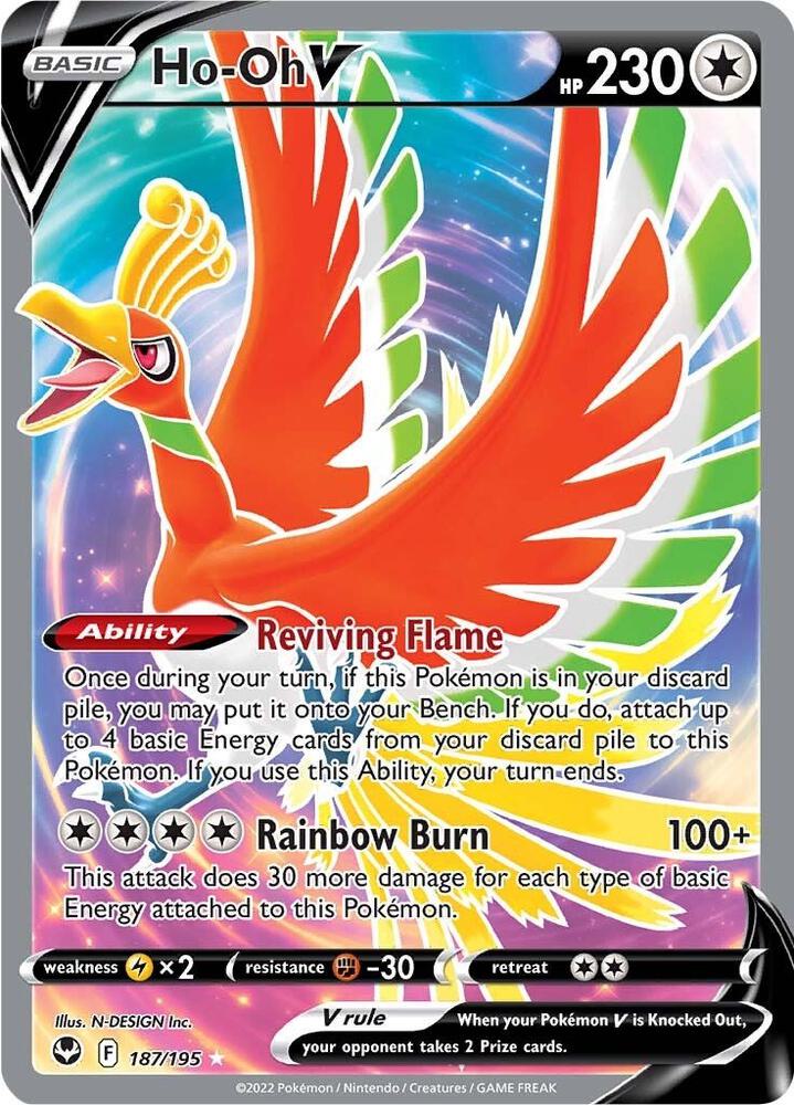 Pokemon Ho-Oh V 187/195 Silver Tempest