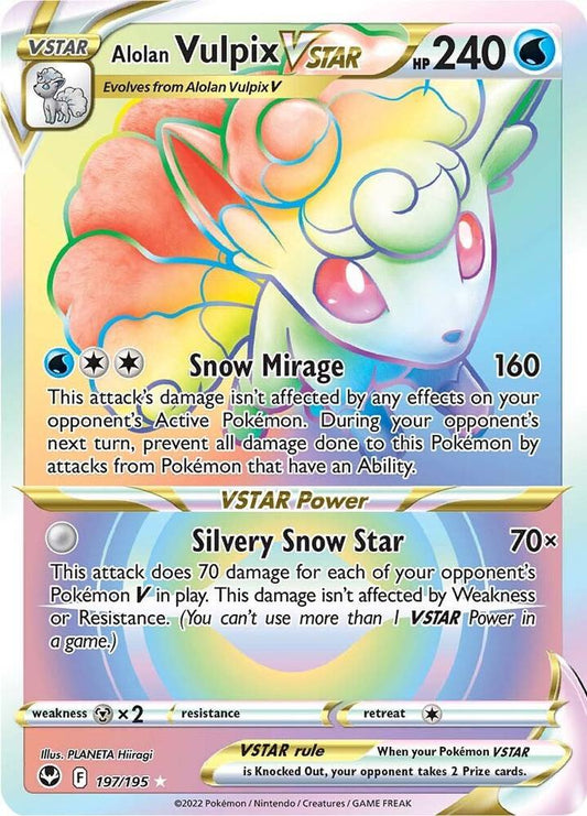 Pokemon Alolan Vulpix VSTAR 197/195 Silver Tempest
