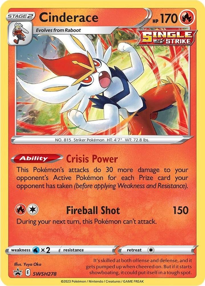 Pokemon Cinderace SWSH278 SWSH Black Star Promos