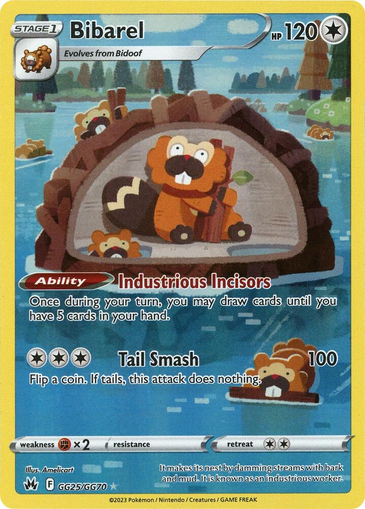 Pokemon Bibarel GG25/GG70 Crown Zenith