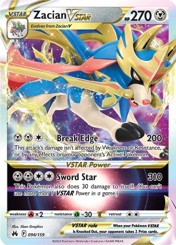 Pokemon Zacian VSTAR 96/159 Crown Zenith