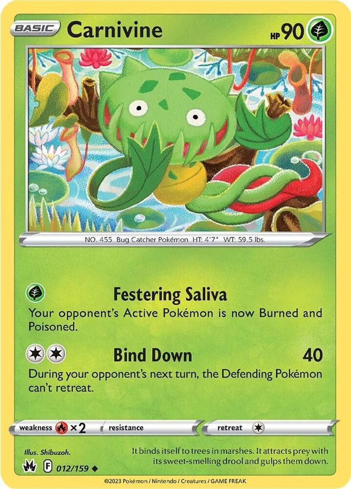 Pokemon Carnivine 12/159 Crown Zenith