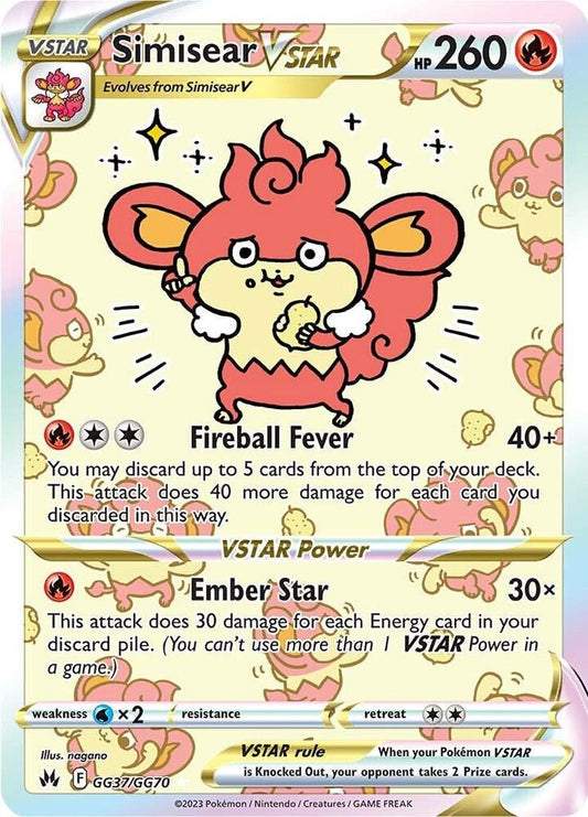Pokemon Simisear VSTAR GG37/GG70 Crown Zenith