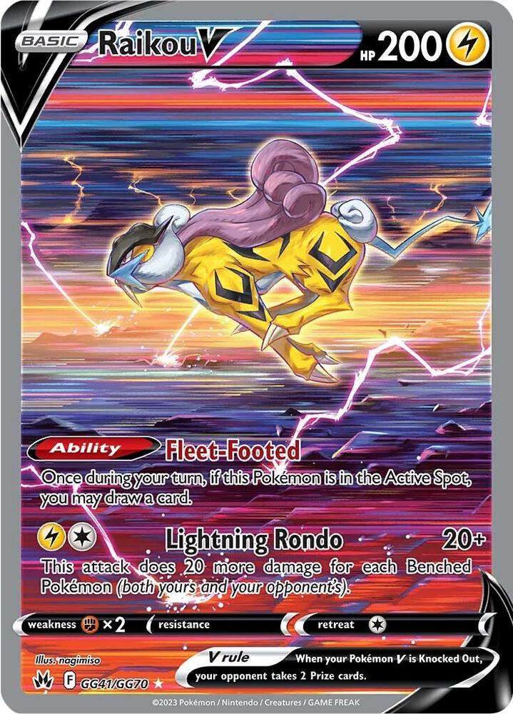 Pokemon Raikou V GG41/GG70 Crown Zenith