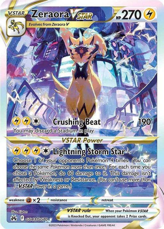 Pokemon Zeraora VSTAR GG43/GG70 Crown Zenith