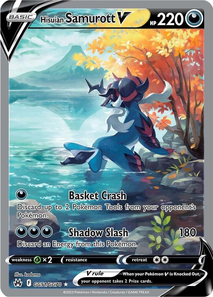 Pokemon Hisuian Samurott V GG51/GG70 Crown Zenith