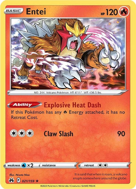 Pokemon Entei 21/159 Crown Zenith