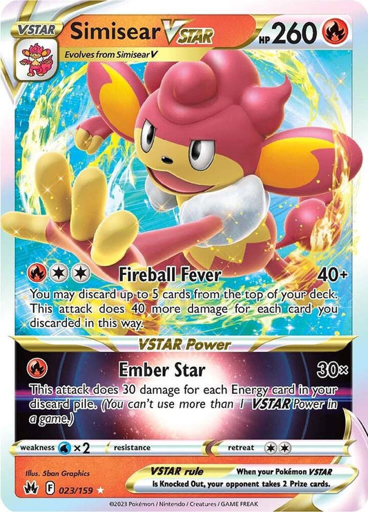Pokemon Simisear VSTAR 23/159 Crown Zenith