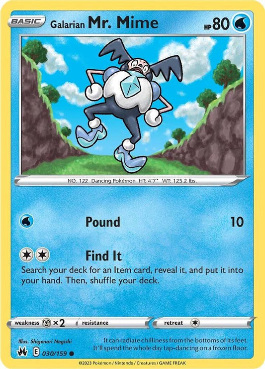 Pokemon Galarian Mr. Mime 30/159 Crown Zenith