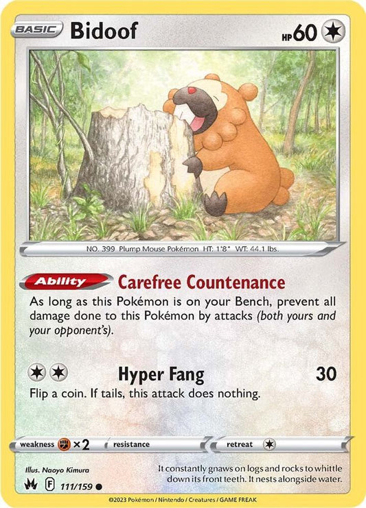 Pokemon Bidoof 111/159 Crown Zenith