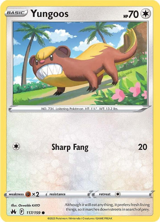 Pokemon Yungoos 117/159 Crown Zenith