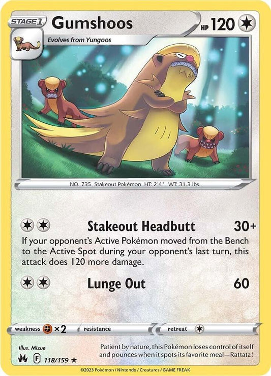Pokemon Gumshoos 118/159 Crown Zenith