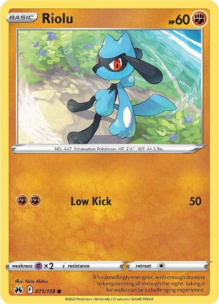 Pokemon Riolu 71/159 Crown Zenith