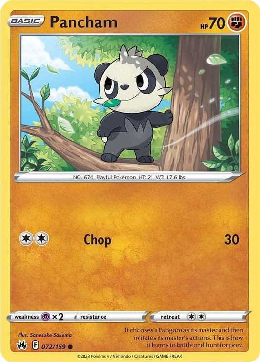 Pokemon Pancham 72/159 Crown Zenith