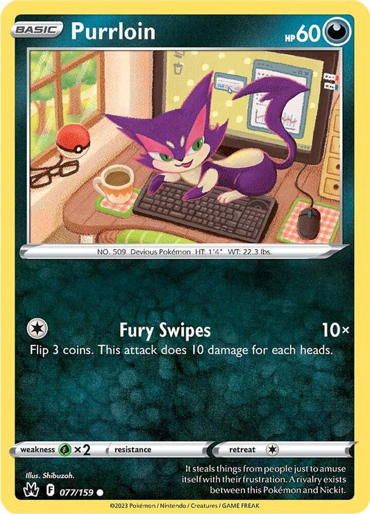 Pokemon Purrloin 77/159 Crown Zenith