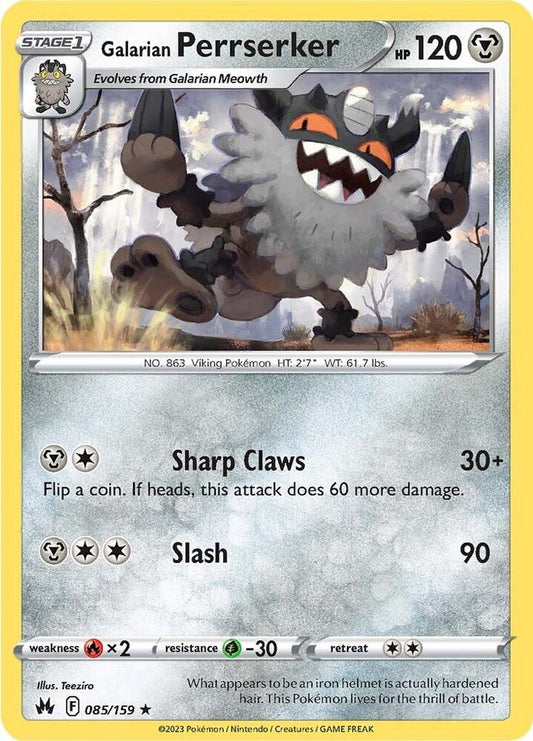 Pokemon Galarian Perrserker 85/159 Crown Zenith