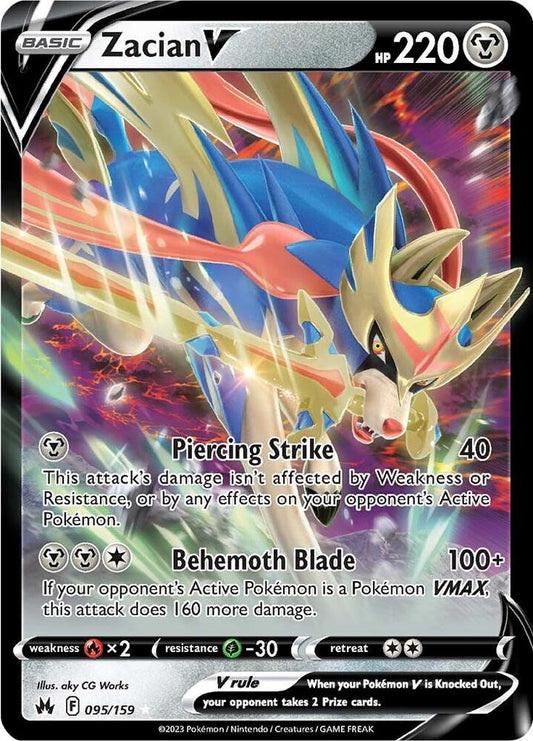 Pokemon Zacian V 95/159 Crown Zenith