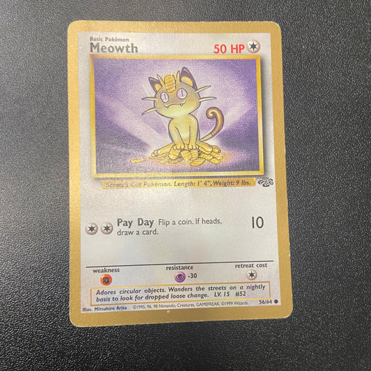 Pokemon TCG Meowth Gold Border Promo 56/64 Jungle