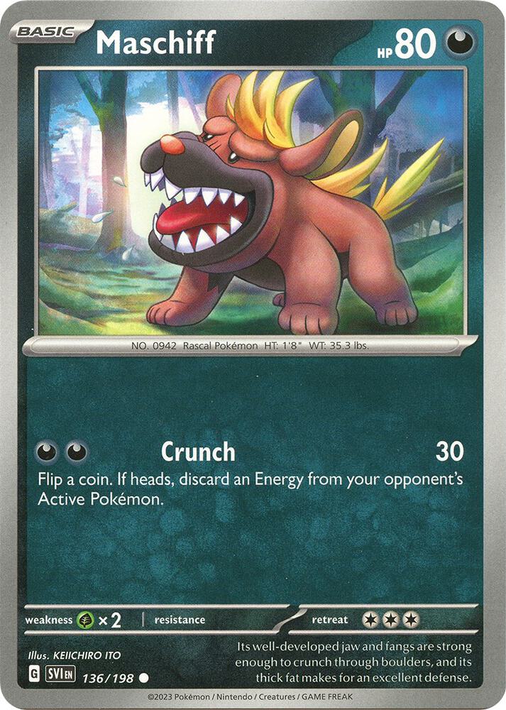 Pokemon Maschiff 136/198 Scarlet & Violet