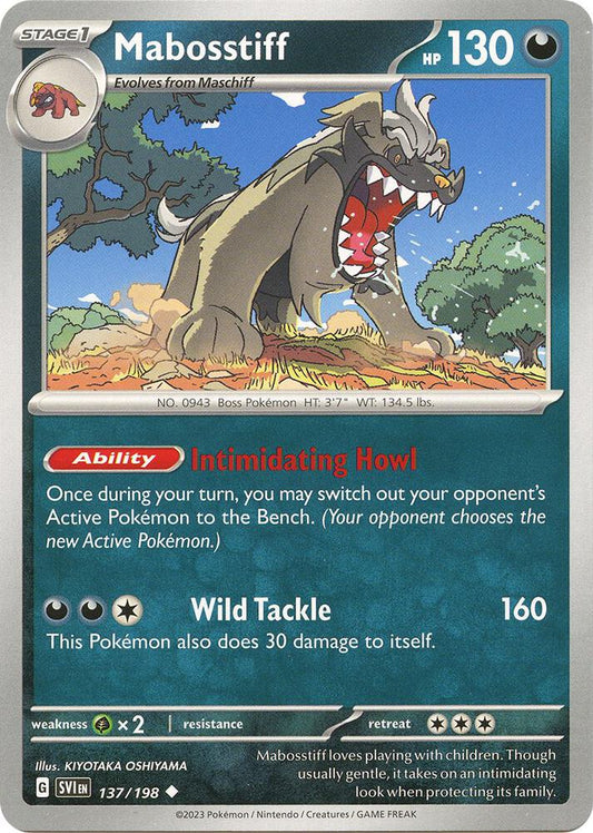 Pokemon Mabosstiff 137/198 Scarlet & Violet