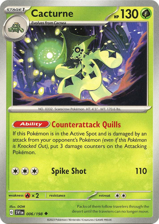 Pokemon Cacturne 6/198 Scarlet & Violet